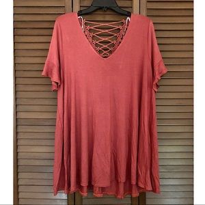 Marsala Crochet Back Top